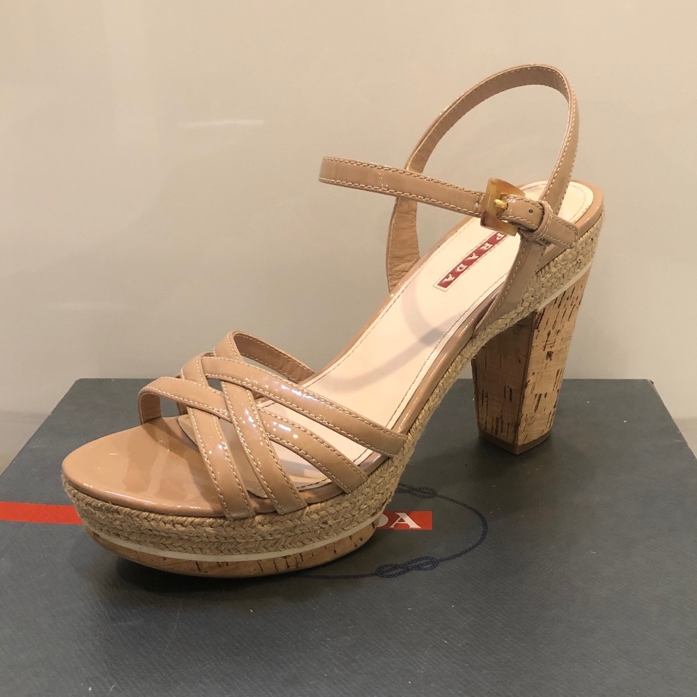 PRADA Nude Calzure Donna Heels Sandals
